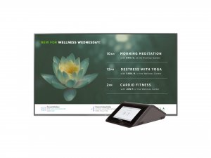 A digital countdown timer reads 6 hours, 45 minutes, and 30 seconds until the New Year. Fireworks burst against a blue background, and New Year Countdown is displayed above the timer.