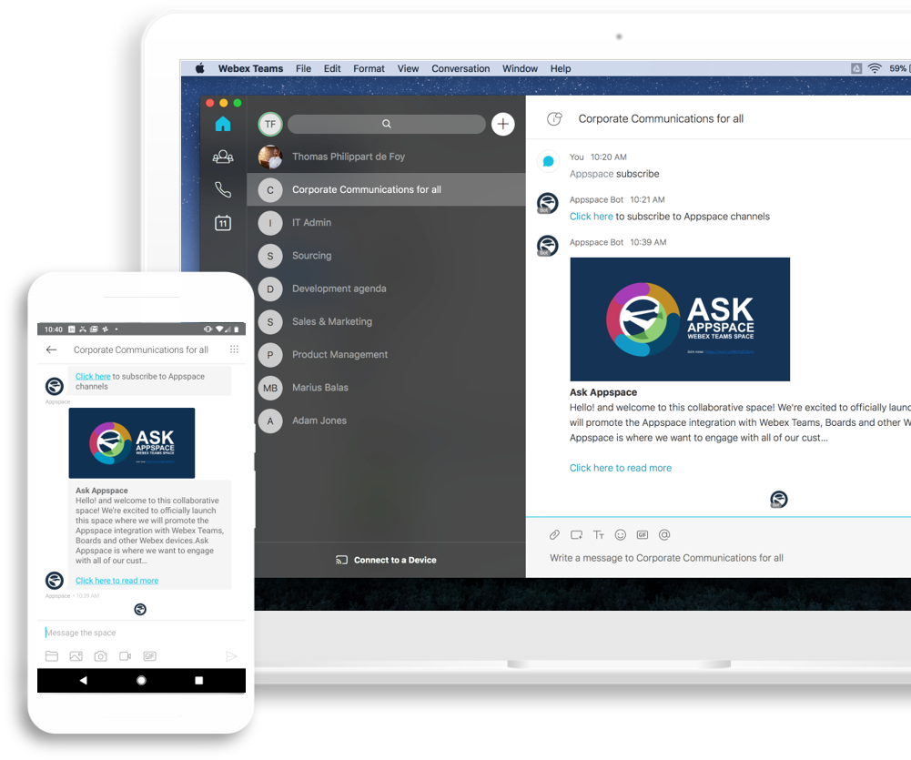Appspace for Webex Teams