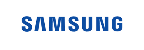 Samsung logo on a white background.