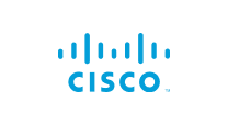Cisco logo on a black background.
