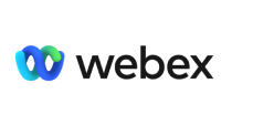 Webex logo on a black background.