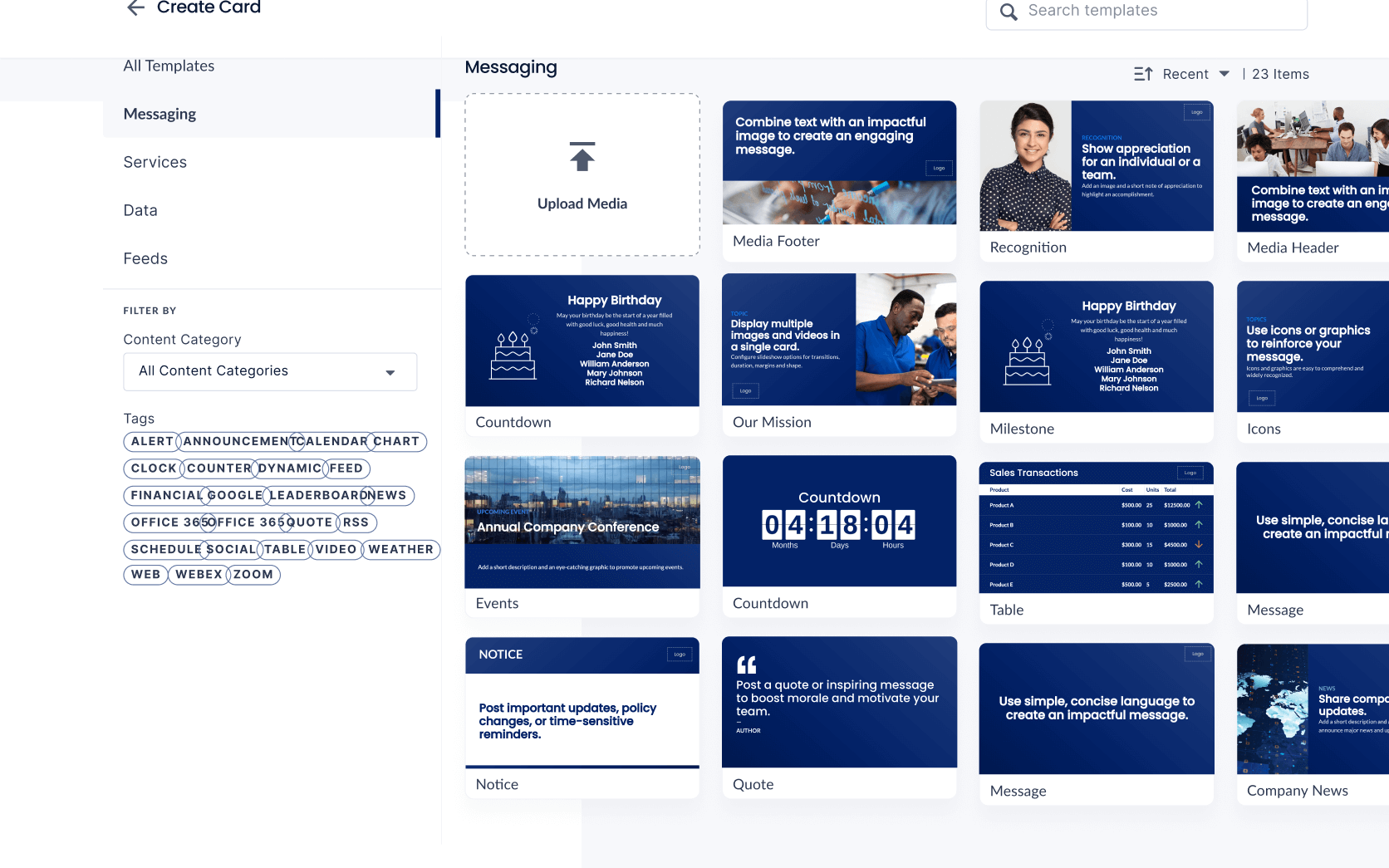 Ultimate guide - Card templates for digital signage