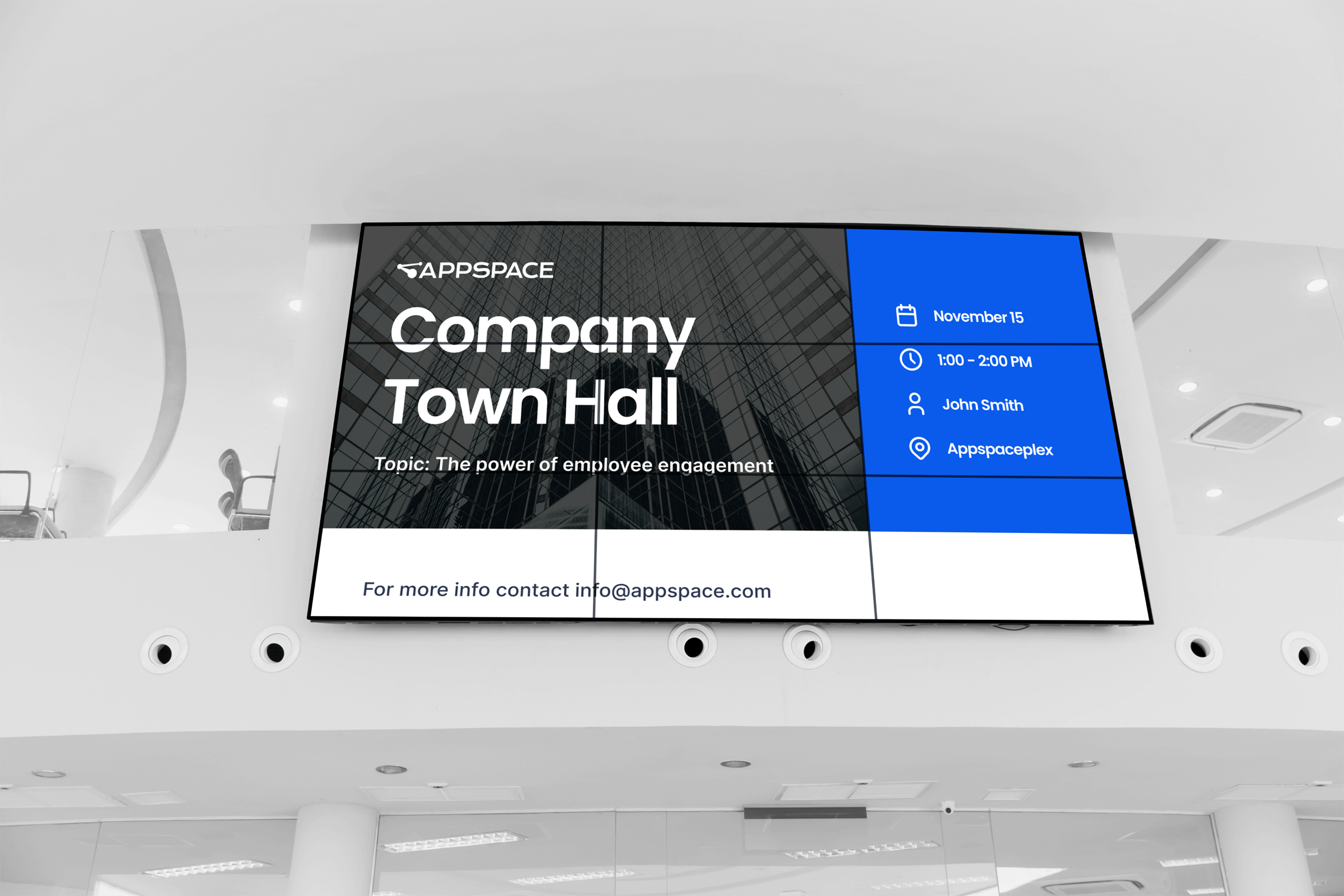 Using IPTV and multi-screen signage to improve workplace communication