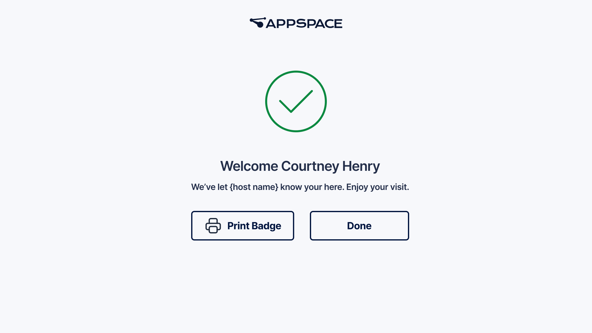 Printed Visitor Badge