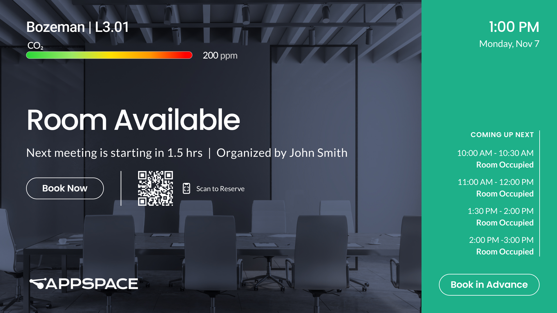 Room availability screen