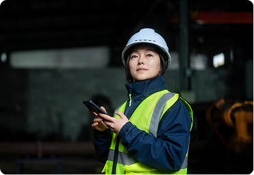 Professional female industrial worker