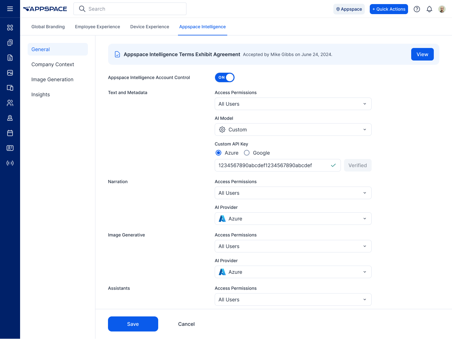 Connected AI Dashboard - Appspace