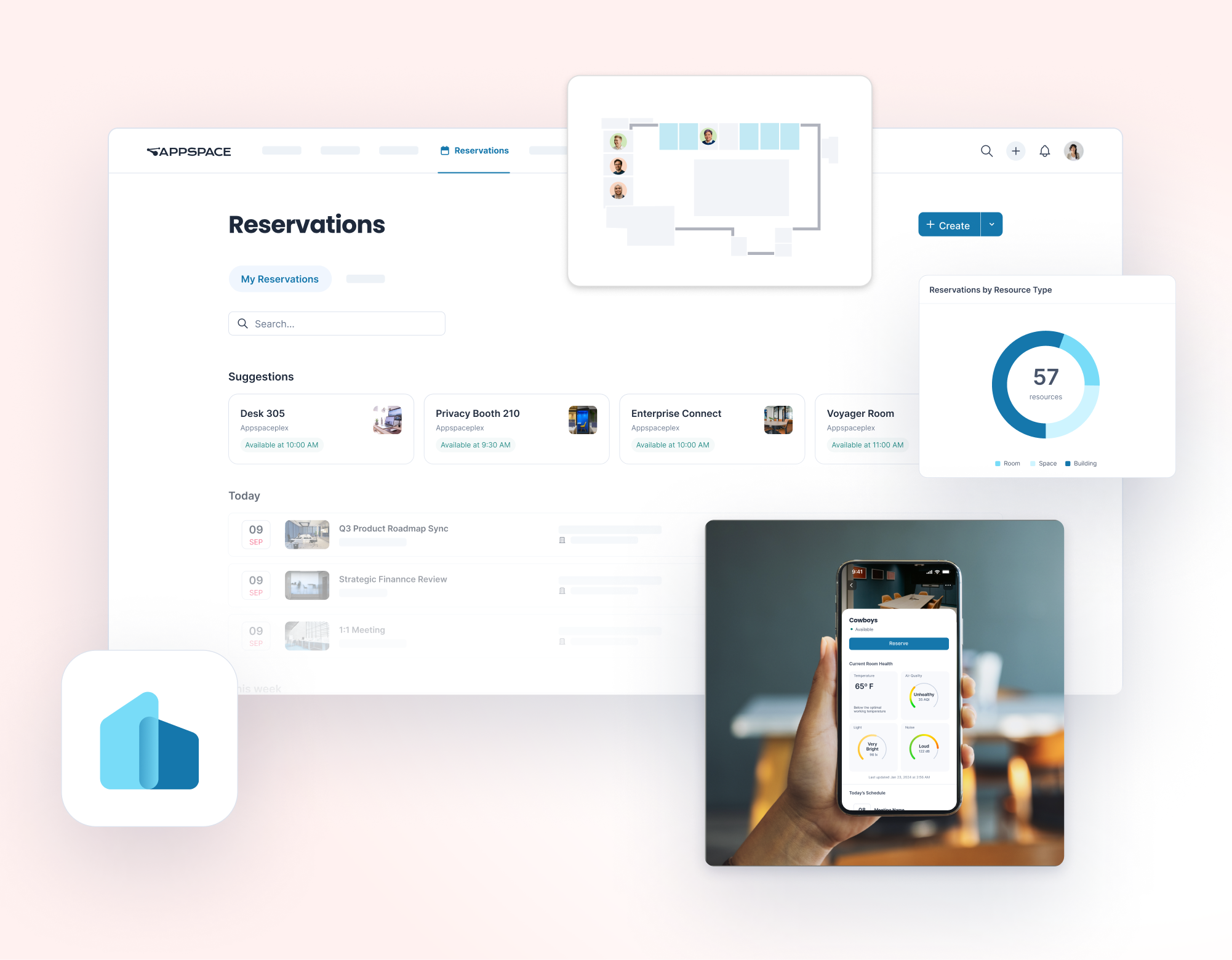Appspace facilities interface, view 3