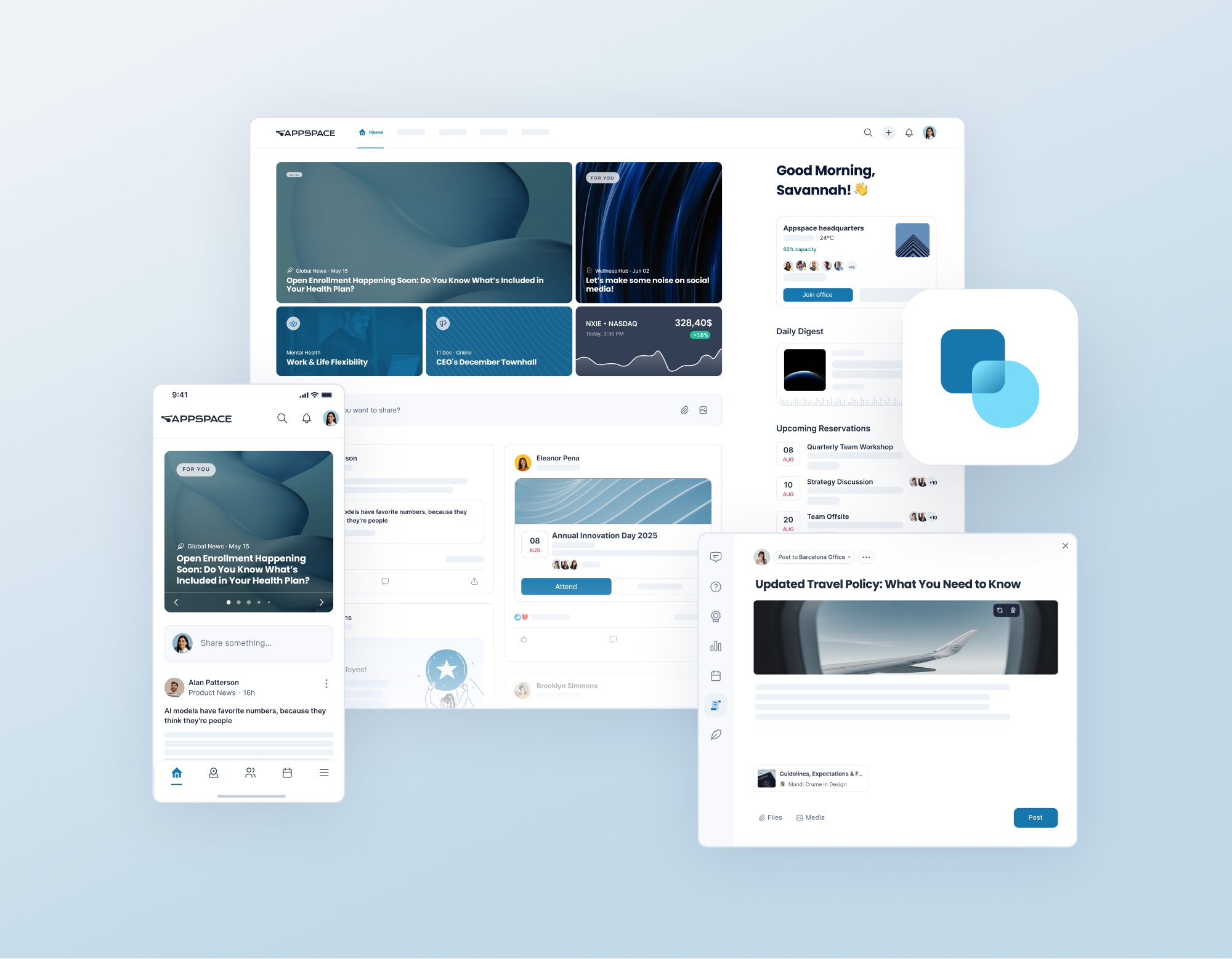 Appspace communications and HR interface, view 3