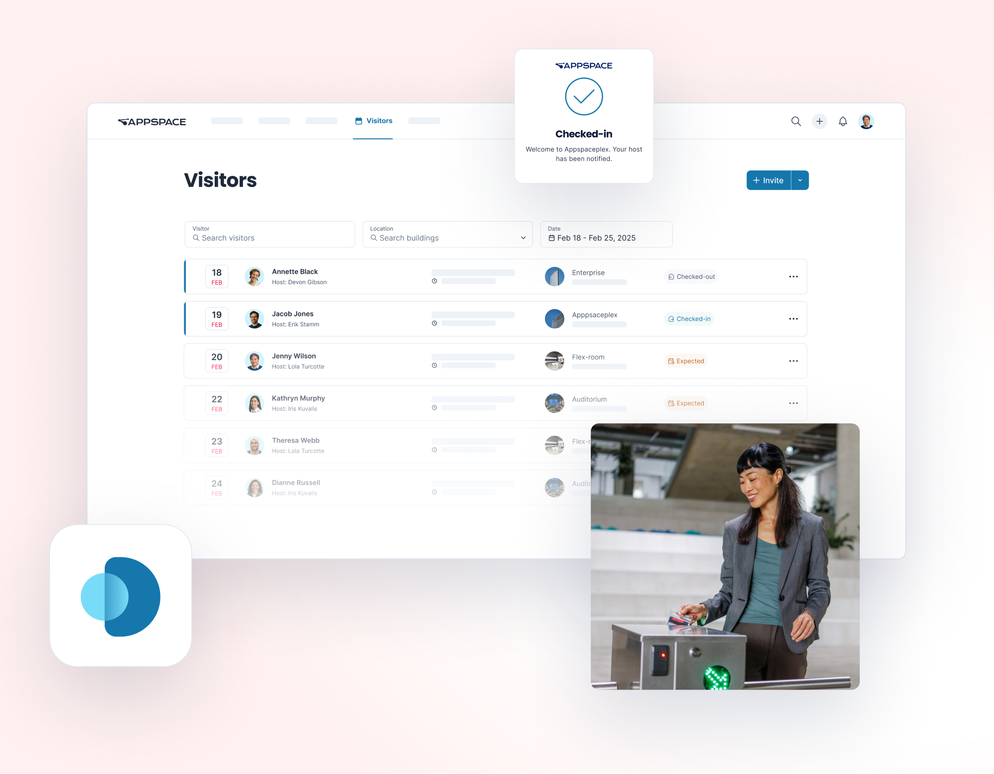 Appspace facilities interface, view 3